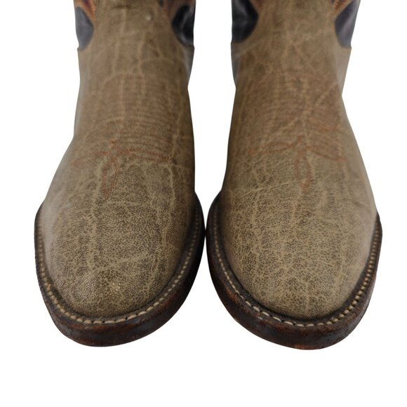 Vintage Tony Lama Exotic Leather Men's Size 9E Brown Cowboy Western Boots USA - Picture 7 of 16